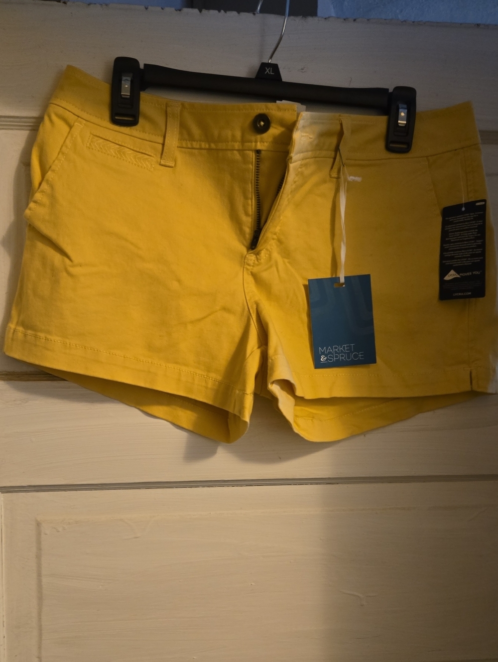 Market & Spruce Bright Yellow High Waist Cotton Shorts